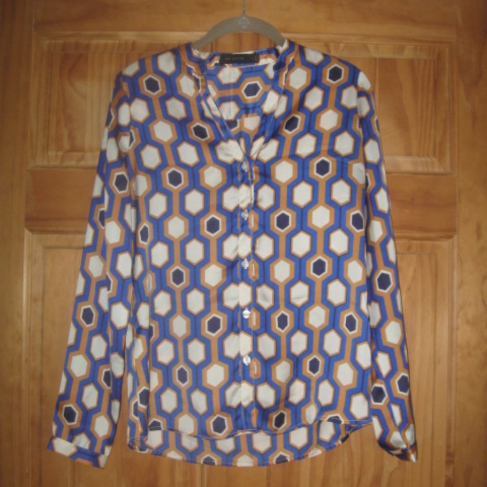 The Limited Geometric Patterned Button Down Blouse